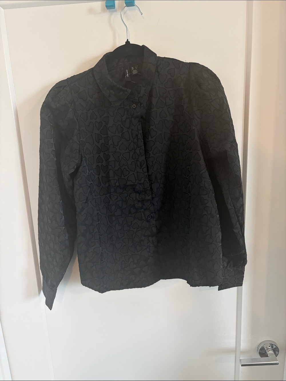 Vero Moda Black Heart-Texture Button Front Jacket